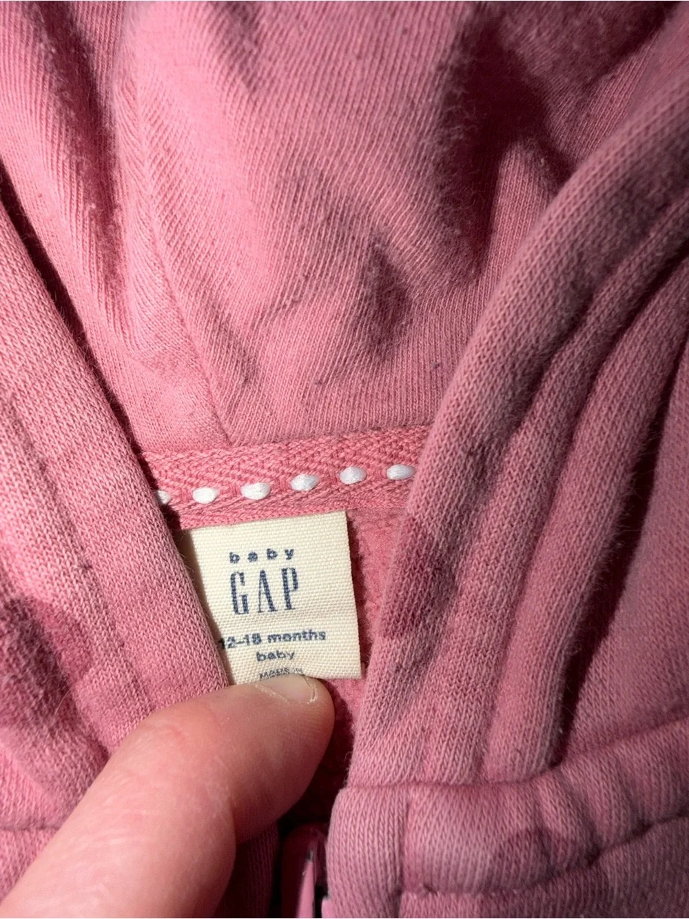 GAP Baby Pink Hooded Zip Sweatshirt
